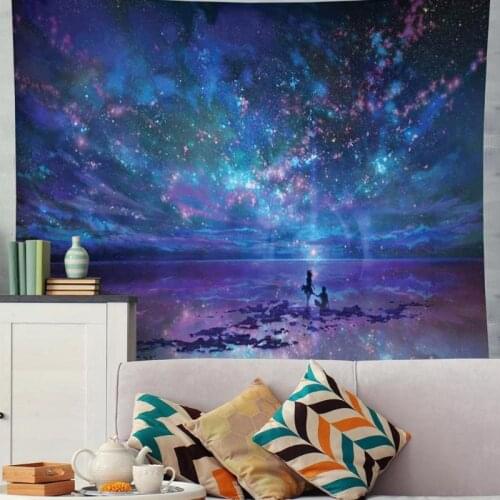 Galaxy Stars Print Hanging Tapestry Comfortable Hot Selling Yoga Mat Picnic Blanket Home Wall Art Decor for Outdoor Photography
