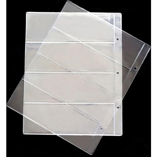 PVC Transparent Currency Paper Binder Pages Collection Album Case Bag 4 Pocket Collection Storage Supplies 252*200mm