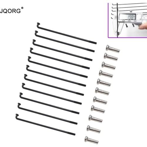 JQORG Bike Spokes 14G Diameter 2.0mm Cycling Mountain Bike Spokes 304 Stainless Steel J-bend ED Black Color Road Bicycle Spokes