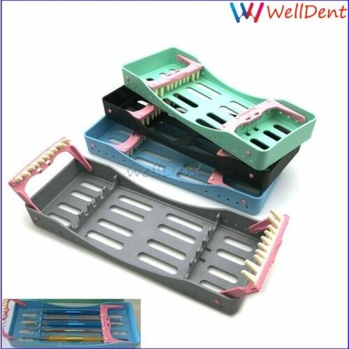 Dental 5 Holders Tips handles Instrument Sterilization Box Autoclavable