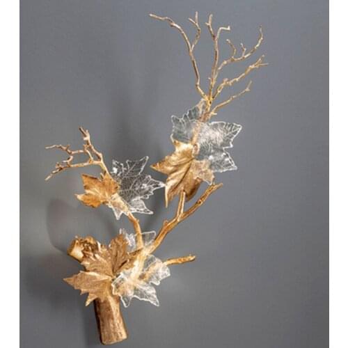 Lighting Artistic Copper Branches Wall Lamp Transparent Grape Leaf Wall Light Sconce Bedside Lighting