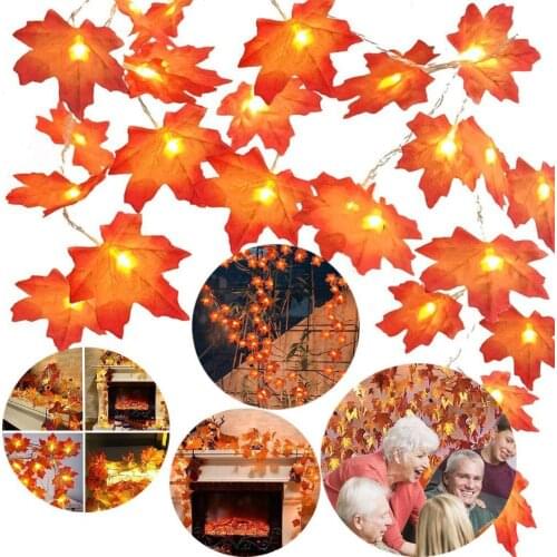 Led Simulation Maple Leaf String Lights Thanksgiving Day Wedding Outdoor Decoration Lights Christmas Day String Lights