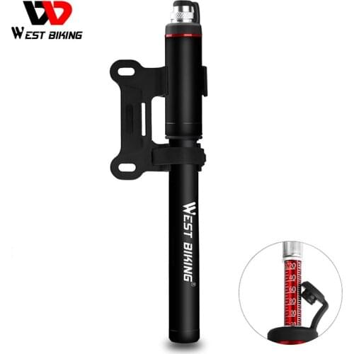 WEST BIKING Bike Pump Pressure Gauge Tube 120PSI Bicycle Pump Presta Schrader Hose Cycling Tire Air Inflator Road MTB Bike Pump