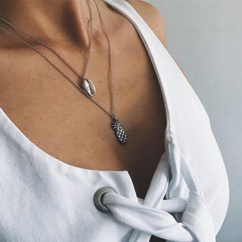 New vintage pineapple Women Chain Choker Long Necklace Jewelry collana Bijoux Femme Joyas mujer Collier ras du cou