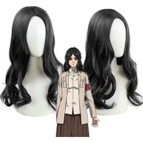 The Final Season Pieck Finger Black Wig Cosplay Costume Attack On Titan Heat Resistant Synthetic Hair Women Carnival Party Wigs