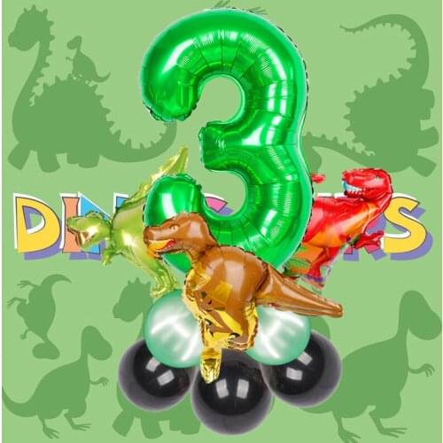 1set Tropical Jungle Party Balloons Mini Dinosaur Balloon Safari Birthday Party Decorations Kids Baby Shower