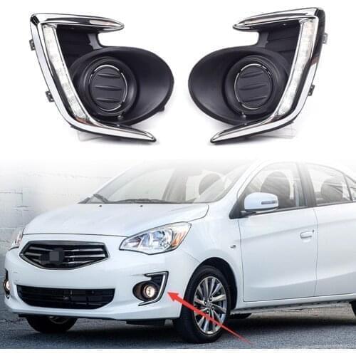 1 Pair Car Turn Signal Fog Lamp DRL LED Daytime Running Light RightLeft For Mitsubishi Attrage Mirage G4 2012 2013 2014 2015