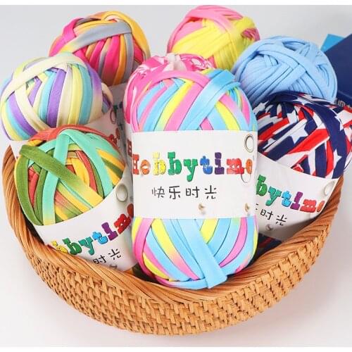 1PC 100g Thick Yarn Soft Beautiful Colored Cloth Yarn for Hand Knitting Woven Bag Carpet DIY Hand-knitted Material