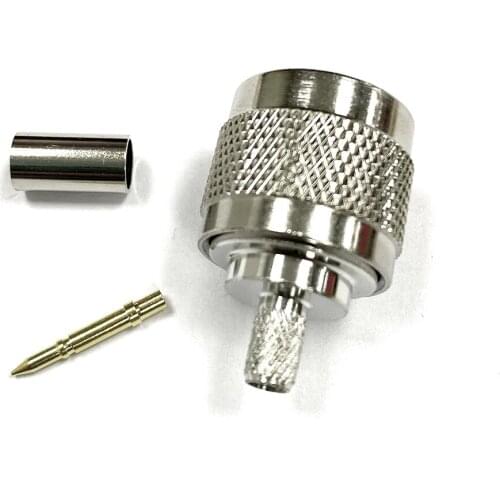 10pcs N Male Plug RF Coax Connector Crimp for RG58 RG142 RG400 LMR195 Cable Straight Nickelplated NEW wholesale for WIFI