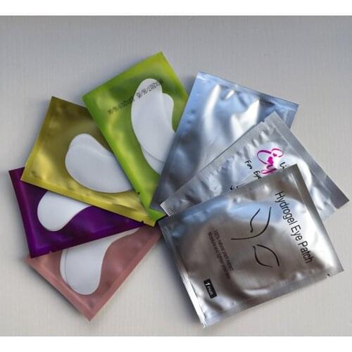 100 Pairs Colorful Top Quality Collagen Hydrogel Under Eye pads Eye Patch for eyelash extension False Lashes Lint Free Eye Gel