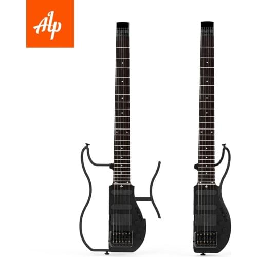 In Stock AD-80 ALP Headless Travel Electric Guitar With Built In Headphone Amp Full Scale Portable Guitar