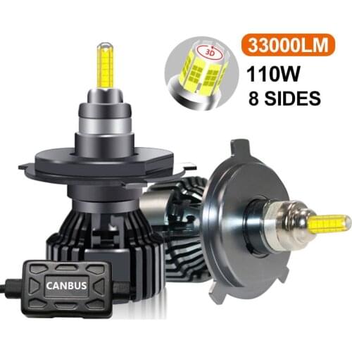 2PCS 33000LM 110W Car Headlight Bulb H7 LED H4 H11 Canbus LED H8 HB4 HB3 9005 9006 D1S D2S H1 LED lamp Fog lights 6000K 12V