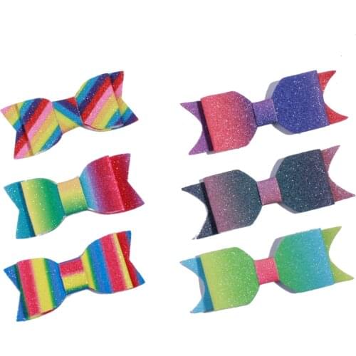 50PCS Fashion Glitter Bowknot For Hair Clip Sequin Powder Hair Bows For Barrette Headbands Make Sweet Girl U Pick Color