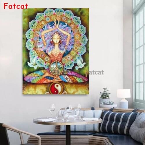 5D Diamond Painting Yoga Mandala Mosaic Home Decoration Embroidery Sale Full Square Drill Religion Cross Stitch Handicraft PP447