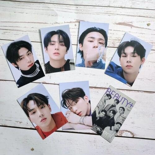 7pcs/set Kpop MONSTA X Photocard Postcard Photo BEAUTY Plus Magazine Cover Cards