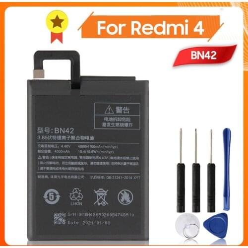 Xiao Mi Xiaomi Mi BN42 Phone Battery For Xiao mi Redmi 4 Hongmi4 Redrice 4 Standard Version 4000mAh Original Battery + Tool
