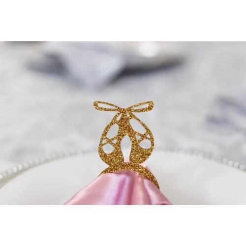 Acrylic Mirrored Napkin Ring , Acrylic Ballerina Ballet Dancer/Slipper acrylic napkin ring/napkin holder