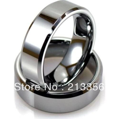 Free Shipping!Wholesales Cheap Price Promotion Sales! USA Hot Selling Mens Silver Shiny Tungsten Beveled Ring Wedding Band