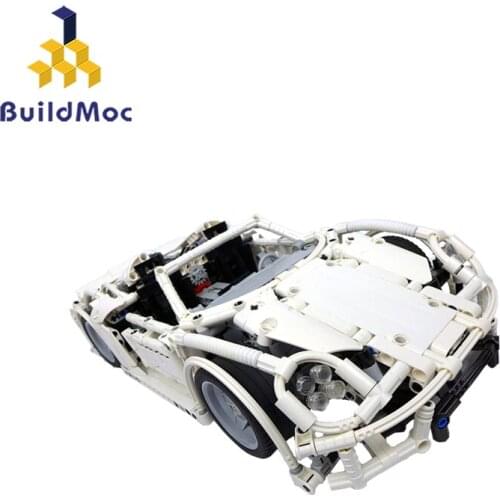 BuildMoc Technical Car MOC City Racing Super Sports Vehicle Convertible Assembled Educational Building Blocks Toys For Children
