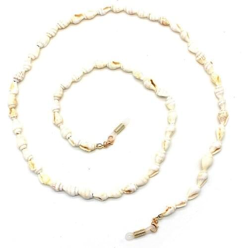 White Small Conch Shell Reading Glasses Chain Sunglasses Eyewears Cord Holder Neck Strap Rope Necklace Eyeglass String Lanyard