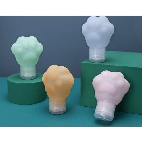 6PCSCreative Silicone Cat Squeeze Bottle Male and Female Travel Lotion Storage Bottle Cute Little Dinosaur Hand Cream Sub-bottle