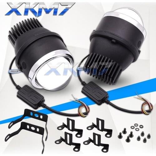 XKM7 Bi-led Lenses 3.0'' LED Fog Lights Ice Projector PTF Tuning Car Universal Waterproof Spotlight Diode Lamp Accessories 6000K
