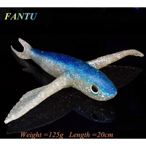 FANTU Artificial Big Fish silicone Baits Deep Sea Fishing Lures 125g/20cm Artificial Wild Goose Soft Lure 2PCS
