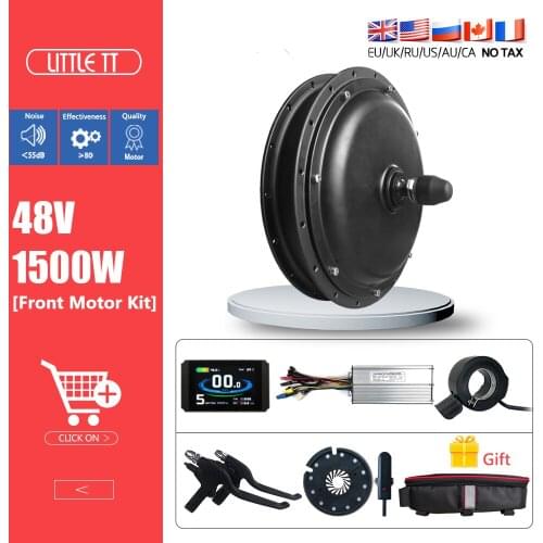 Electric Bicycle Conversion Kit 100mm Dropouts 48V 1500W Front Brushless Gearless Hub Motor Wheel For Ebike Conversion Kit