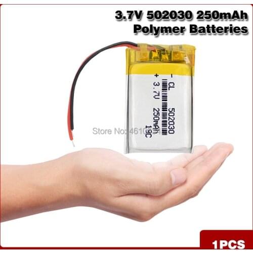 3.7V 250mAh 502030 Lithium Polymer Li-Po li ion Rechargeable Battery Lipo cells For MP3 MP4 speaker Tachograph Car DVR Camera