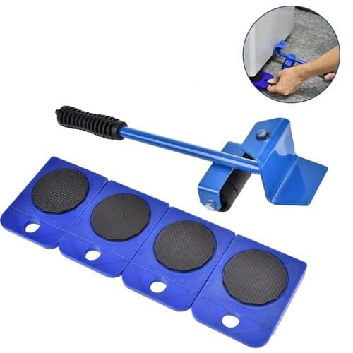 5pcs Blue Furniture Mover Tool Set Profession Heavy Furniture Roller Move Tool Kit Transport Lifter Heavy Stuffs Moving Tools