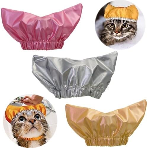 New Pet Shower Cap Cute Waterproof Ear-proof Non-Woven Fabric For Puppy Cat Shower Dog Accessories Pet Supplies
