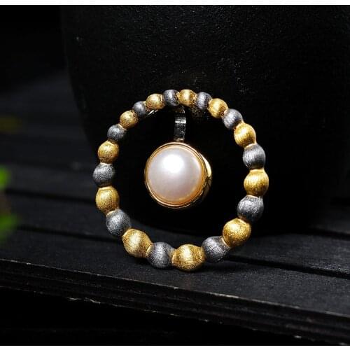 Factory Wholesale Natural Baroque Pearl Pendant S925 Sterling Silver Jewelry New Necklace Vintage Handmade Pendant