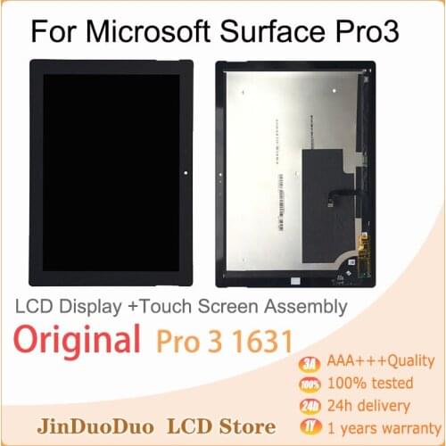 Original For Microsoft Surface Pro3 Pro 3 1631 V1.1 V1.0 LTL120QL01 003 LCD Display Touch Screen Assembly With Tempered Glass