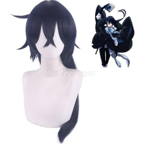 Anime Vanitas no Karte The Case Study of Vanitas Cosplay Wig Long Black Mix Blue Heat Resistant Synthesis Hair Wigs C39M276