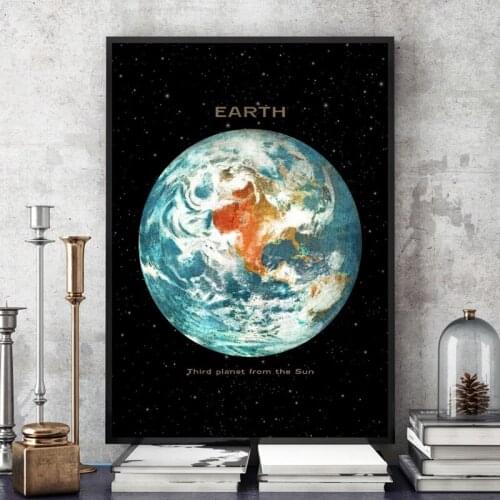 Posters and Prints Planet Space Earth Moon Venus Sun Saturn Wall Art Canvas Painting Modern Picture for Living Room Home Decor