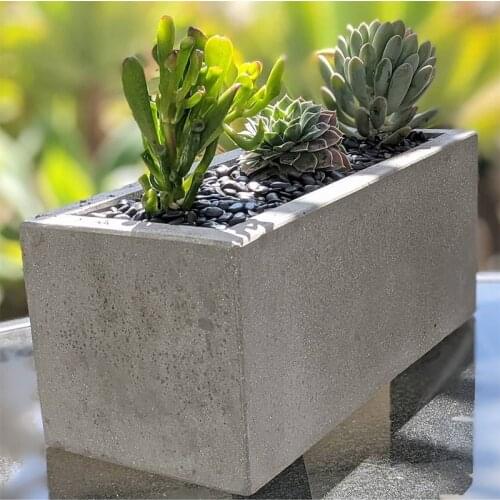 Rectangular Cement Flower Pot Mould Silicone Molds for Concrete Planter Square Cement Contain Mold Big Size