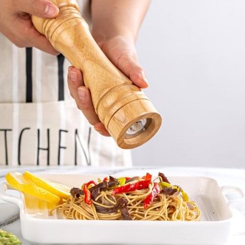 Adjustable Ceramic Rotor Salt And Pepper Grinder Wood Pepper Grinder Salt Shaker Fine And Coarse Kitchen Accessories Gadget