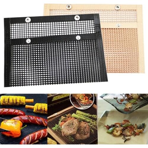 No Stick BBQ Mesh Bag Heat Resistant Barbecue Grill Mat Reusable Cooking Grilling Sheet Liner Oven Smoker BBQ Accessories