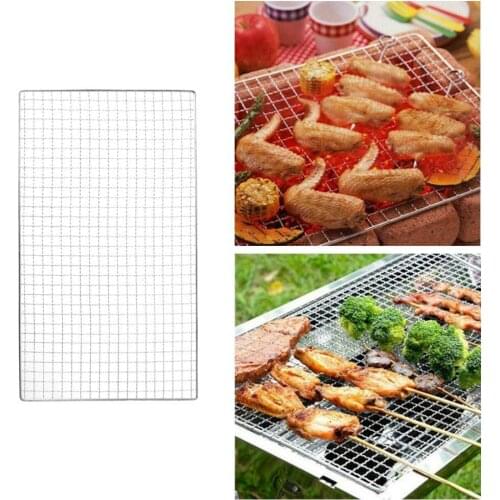 BBQ Net Square Grid Cooking Square BBQ Grill Steel Bar Mesh Mesh Baking Fire Frame Chicken Duck Cooling Flat