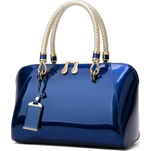 New Patent Leather WomenS Handbag Fashion Women Messenger Bag Bright Leather Female Bags European American Shoulder Shell Bag