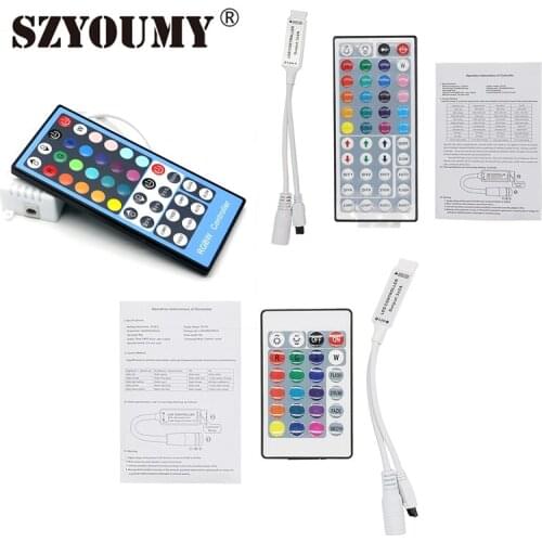 SZYOUMY Free Shipping 3528 5050 RGB LED Strip Light Mini 24 44 Key RGB IR Remote Wireless Controller 40 Key RGBW Led Controller