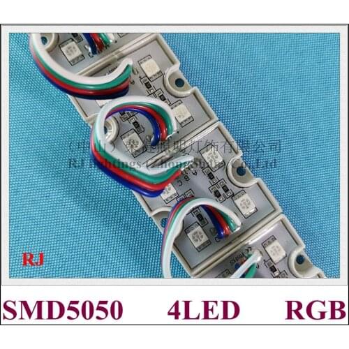 5050 RGB LED module waterproof LED pixel module light for sign and channel letters SMD5050 DC12V 4 led PC crust free shipping