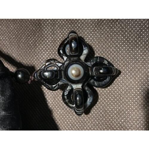 Big Treasure Talisman energy Tibetan Onyx Vajor Dorje Sculptural Pendant Amulet Timestown