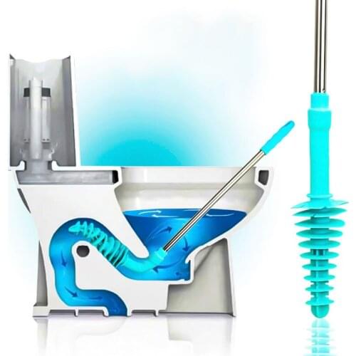 Toilet dredge tool Flexible Head Toilet Plunger Piston Clog Remover Clogged Siphon Toilet Strong suction Drain Cleaner