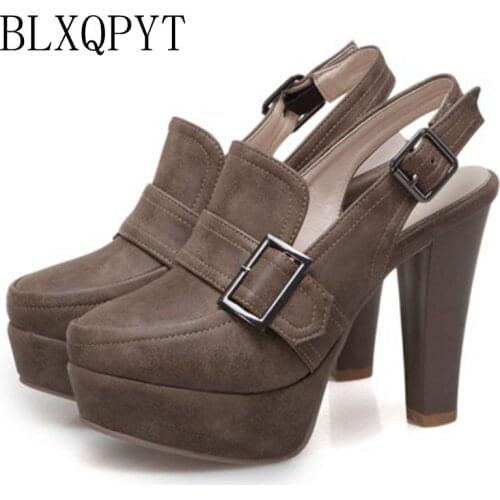 BLXQPYT Summer Sweet Fashion SUPER Big Size 34- 50 Sandals Ladies Lady Shoes High Heel 11cm Women Party Pumps 3399