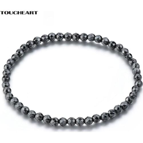 TOUCHEART Black Stainless Steel Handmade Round Bead Bracelet& Bangles Charms For Women Silver Jewelry Making Bracelets SBR180039