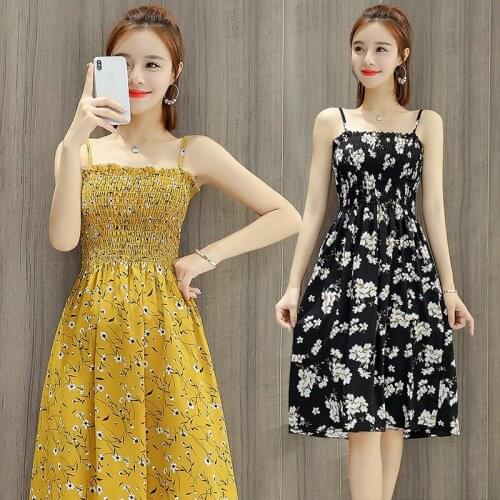 Women summer dress floral pullover sexy Tall waist the a-line dress 2019 Summer style Back less sleeveless Halter dress plussize