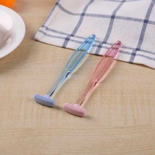 1pc Tongue Coating Cleaner Tongue Brush Tongue Scraper Oral Care Cleaning Tool Practical Home Bad Breath Remover Brush for Adult