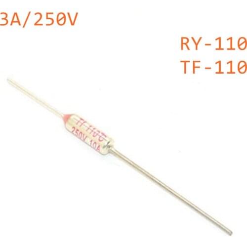 10pcs/lot RY Micro thermal fuse 10A250V 110 Degrees Tf 110 C Mini temp fuse metal shell Thermal Cutoff RY-110 RY110