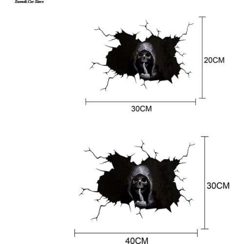 30*20cm 30*40cm 3D Grim Reaper Car Sticker Cool Car Full Body Sticker Racing Motorcycle Horror Decoration Home Halloween Decor